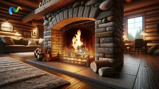 Frosty #Snowstorm Sounds | #Relaxing #Fireplace and Blizzard in a #Cozy #Winter Hut 4K #asmr