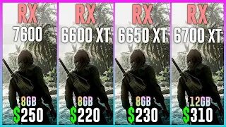 RX 7600 vs RX 6600 XT vs RX 6650 XT vs RX 6700 XT - Test in 15 Games