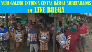 Yuri Galeno entrega as cestas básicas que foram arrecadadas em Live Sertaneja Brega.