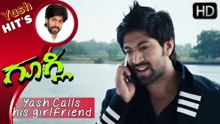 Yash Movies | Yash Calls his girlfriend | Googly Kannada Movie | Kannada Scenes