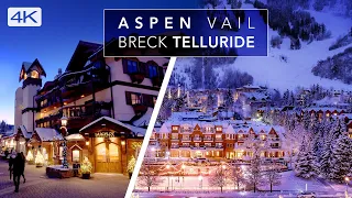 Aspen - Vail - Breckenridge - Telluride - CHRISTMAS in 4K - Cinematic Relaxation with calming music