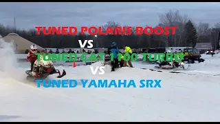 Tuned Polaris Boost vs Tuned Cat 1100 Turbo and Yamaha SRX