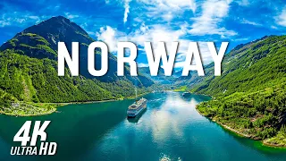 Flying Over Norway 4K - Relaxing Music With Beautiful Natural Scenery (4K Ultra HD Video)