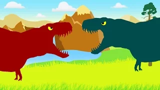 Tyrannosaurus Rex vs Tyrannosaurus Rex - Dinosaurs Cartoon