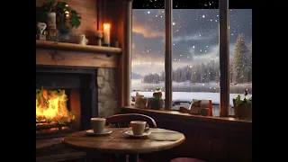 Coffee, fireplace, snowstorm, ASMR