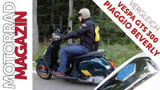 Vespa GTS 300 HPE Super und Piaggio Beverly 300 - Die italienischen Schwestern im direkten Vergleich