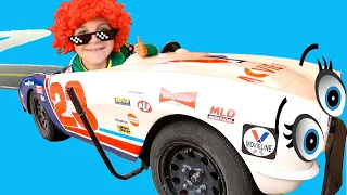 Pretend Play Little Driver Timko rides on Cars with Papa | Driving in My Car Song