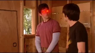 Drake and Josh stuck in a tree house but their lines are swapped