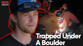 'It's killing me': Hiker trapped under a boulder for seven hours reunited with his rescuers