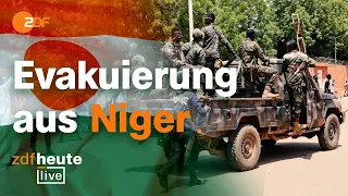 Evakuierung deutscher Zivilisten aus Niger: Gibt es Krieg in Westafrika? | ZDFheute live