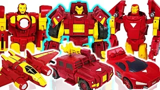 Marvel Avengers Transformers Iron Man the three musketeers! Defeat the dinosaurs! - DuDuPopTOY