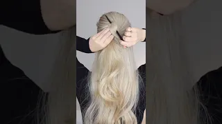Here's a slowed-down version of this easy half-up half-down hair stick hairstyle❤️