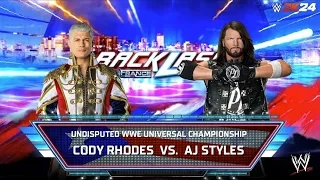 Backlash Showdown: Cody Rhodes vs AJ Styles | WWE Universal Championship | WWE 2K24.