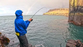Rock Fishing in Scotland with Light Lure Tackle | Lure Fishing for Pollack | LRF Fishing
