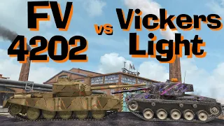 WOT Blitz Face Off || FV 4202 vs Vickers Light