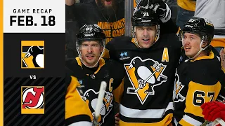 GAME RECAP: Penguins vs. Devils (02.18.23) | Malkin Joins 20-Goal Club