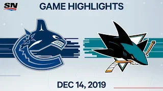 NHL Highlights | Canucks vs Sharks – Dec. 14, 2019