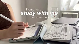 Study with me 📝 note taking on iPad, 1 hour no music, study asmr, real time with time stamp