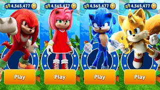 Sonic Dash - Movie Sonic vs Movie Amy vs Movie Tails vs Movie Knuckles vs All Bosses Zazz Eggman