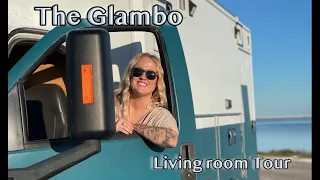 Living Room Tour:  The Glambo Tiny Home Converted Ambulance