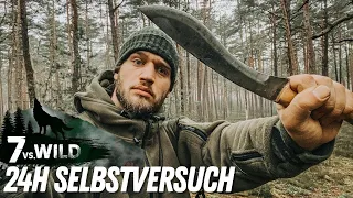 7 VS. Wild 24H Selbstversuch | Lagerbau, Wasser finden, Preiselbeeren snacken | TEIL 1/2 | survyve