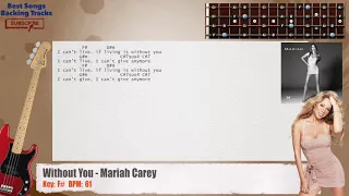 🎻 Without You - Mariah Carey Bass Backing Track with chords and lyrics