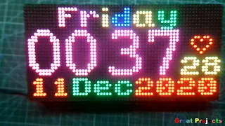 ESP32 Matrix p4 64x32 RGB NTP Clock