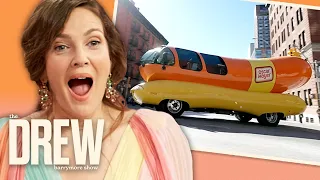 Drew Reacts to Oscar Mayer Weinermobile Blindfolded Birthday Surprise | The Drew Barrymore Show