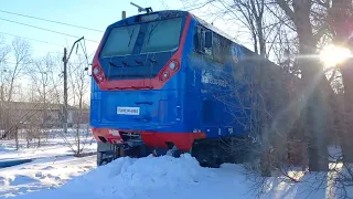 ТЭП33А только с завода замечен в депо Астана