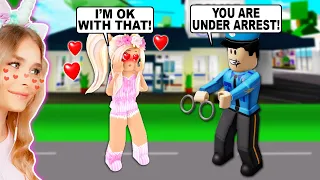 I FELL IN LOVE With The POLICE OFFICER That ARRESTED Me In Brookhaven! (Roblox)