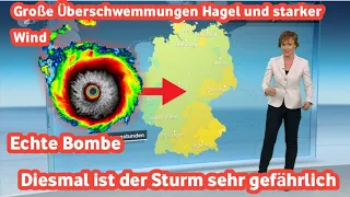 Strenge und dringende Warnung.  Der Sturm naht und wird Deutschland heftig treffen