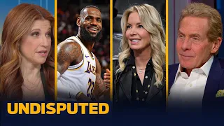 LeBron all smiles with Lakers' owner Jeanie Buss: This indicate LBJ will re-sign? | NBA | UNDISPUTED