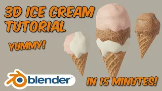 Ice Cream In Blender - 3D Modelling & Rendering Tutorial (Beginner)