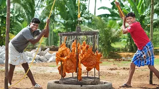 3 HOURS OF ROASTING CHICKEN and LAMB INSIDE THE LARGE PIT | Cooking Skill Arabian Recipe