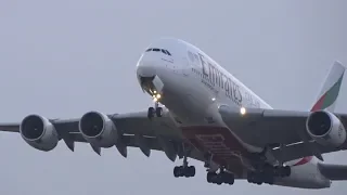 HEAVY Take Offs Schiphol 2x A380, 4x B787, 3x B777, 2x B747, A340