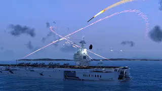 Almost Defeated! U.S. Aircraft Carrier Intercepts and Hit by Houthi Missiles from Yemen | Arma 3