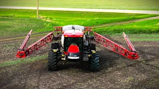 4440 Case iH spraying canola (June 21, 2023) with glyphosate