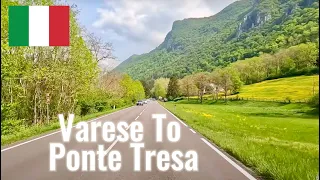 Driving in Italy in May 2023 from Varese to Ponte Tresa.