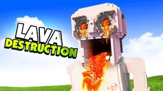 Giant HUMAN HEAD Gets Melted With Real Lava - Teardown Mods Gameplay