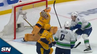 Juuse Saros Keeps Game 6 Scoreless With Blocker Save On Brock Boeser