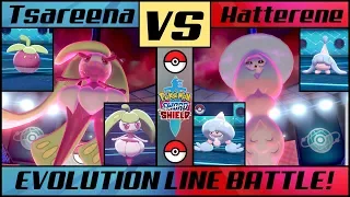 HATTERENE vs TSAREENA - Evolution Line Battle (Pokémon Shield/Sword)