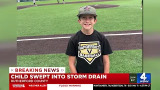 Child swept into storm drain in Rutherford County
