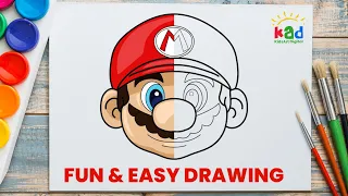 How to Draw Super Mario in Real Time Drawing | Digital Drawing for Kids