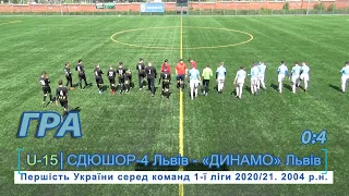 СДЮШОР-4 Львів - «Динамо» Львів 0:4 (0:1) U15 Гра. ДЮФЛ України. 1 ліга 8.05.2021р. Юнаки 2006 р.н.