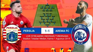 VIDEO LINE UP Persija Jakarta vs Arema FC LINK LIVE STREAMING INDOSIAR Sabtu (3/8/2019) 15.30 WIB