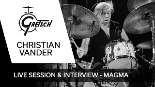 Christian Vander, Gretsch drums, Reportage Magma au festival Jazz des Cinq Continents 2022 (FRA)