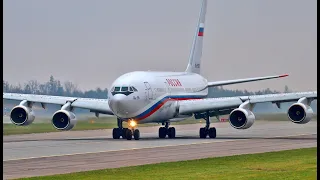 Government IL-96-300 Russia - Special Flight Squadron. Taxing and takeoff.