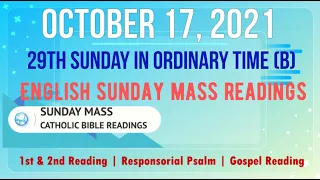 17 October 2021 English Sunday Mass Readings | 29th Sunday in Ordinary Time (B)