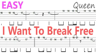 Queen - I Want To Break Free / Guitar Solo Tab+BackingTrack