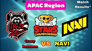APAC Region Final Round - Crazy Raccoon VS NAVI ( Results )